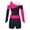 Pink, variant on Aislor Girls Off-shoulder Long Sleeve Ballet Leotards Gymnastics Athletic Unitard Biketard Jumpsuit with Shorts Set