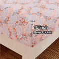 thumbnail image 4 of Floral Printed Sheet Set King Soft Microfiber Botanical Bed Sheets Extra Deep Pocket Pieces, 4 of 7