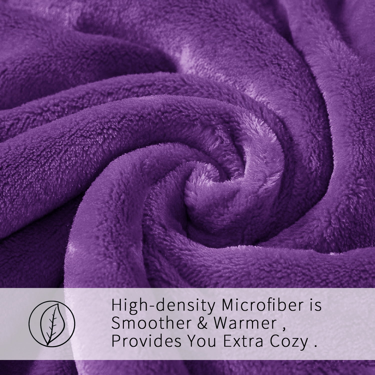 Howarmer Purple Fuzzy Bed Blanket, Throw Twin Soft Flannel Fleece Blankets, All Season Lightweight Warm Bed Throws, 60 x 80 Inch