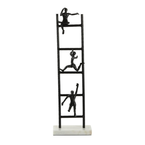 DecMode 8"W, 26"H Metal Contemporary Geometric Sculpture, Black