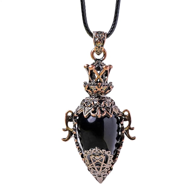 Collar de cristal para hombre: collar de cristal con colgante de piedra, collar con colgante místico, cristales naturales, colgante de cristal, bisutería para hombre y mujer
