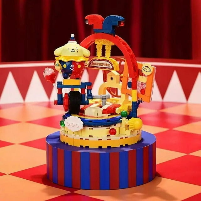 Bloques de construcción Sanrio Magic Circus Kuromi Hellokitty, lindo personaje de anime, escena, modelo de ladrillos, decoración creativa, juguetes para niños, regalo Regalo de navidad