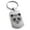 Silver, variant on Stainless Steel Day of the Dead Sugar Skull Panda Engraved Dog Tag Keychain Keyring
