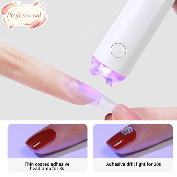 Mini Handheld UV LED Nail Lamp, Portable Gel Nail Dryer, Fast Curing UV Light for Press On Nails Gel X Glue Rhinestone Charms, Pocket Manicure Curing Lamp for Home Salon Travel DIY Nail Art Beginners