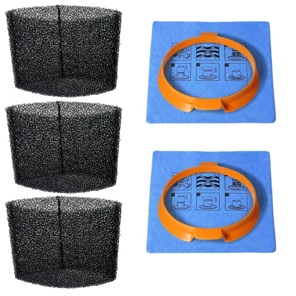 3-Pack Universal Foam Filter ,2-Pack Cloth Filter & Clamp,Compatible with Hyper Tough 3-4 Gallon Wet/Dry Vac Buckethead Filter Replacement Bundle