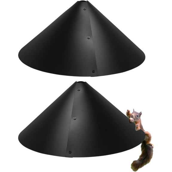 Squirrel Baffle, Squirrel Baffles for Bird Feeders, Squirrel Guard for Bird Feeder Pole, 2 Pack, 18" Diameter, Pole Mount, Black