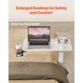 thumbnail image 4 of VEVOR Overbed Table Mobile Bed Side Desk with 4 Hidden Wheels Cup Holder White, 4 of 9