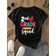 thumbnail image 1 of Camiseta de verano fresca para la vuelta al cole, moderna, para niña de 2.º grado, con estampado de letras de Apple Pencil, cuello redondo y manga corta, para niños, versátil, de algodón, informal, d, 1 of 6