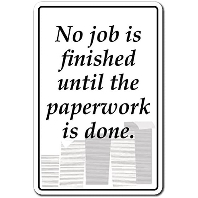 NO Job is Finished Sign Secret Santa White Elephant Work Project | Indoor/Outdoor | 12" Tall