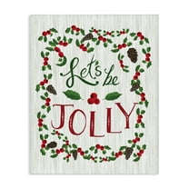 Stupell Industries Festive Let's Be Jolly Holiday Painting Wrapped Canvas Art Print Wall Art, 16 x 20