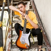 Donner Electric Guitar 39 Beginner Kit Solid Body Full Size Sunburst HSS for Starter, with Amplifier, Bag, Digital Tuner, Capo, Strap, String, Cable, Picks, DST-102S
