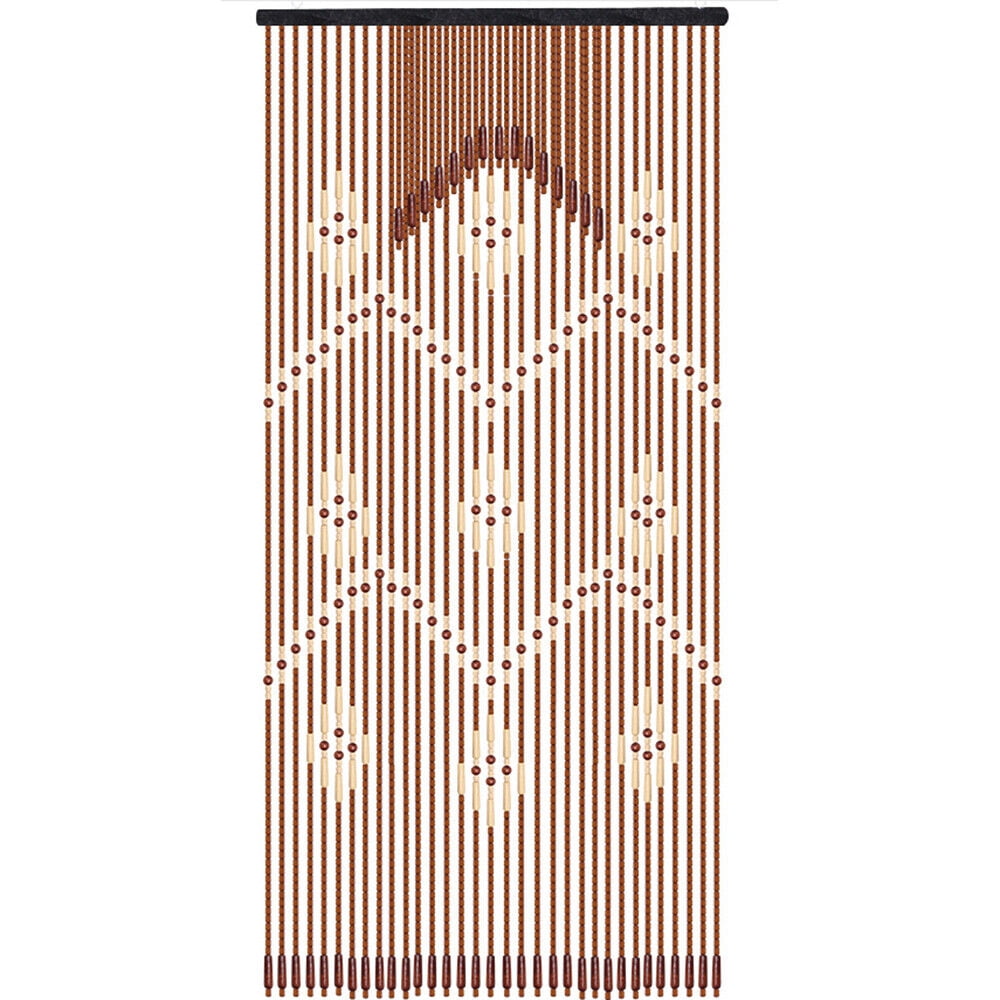 Bamboo Wooden Bead Curtain for Doorway, String Door Curtains Beaded 32 Lines