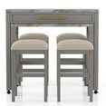 thumbnail image 2 of Furniture of America Ficus Wood 5-Piece Nested Counter Dining Table Set in Gray, 2 of 14