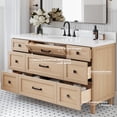 thumbnail image 3 of ARIEL Monroe 61 Inch Single Oval Sink Bathroom Vanity With Pure White Quartz Countertop 1.5 Inch Edge In Oak, 3 of 8