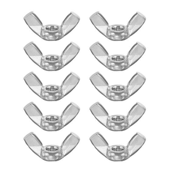 Wing Nuts, 10 Pcs 10#-24 304 Stainless Steel Butterfly Wing-Nut Fasteners Parts for Repair Install House Furniture Boat, Silver
