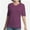 Burgundy, variant on Women's Short Sleeve V Neck Casual Basic Solid Color Pullover Lightweight Soft Knit T-Shirt Tops