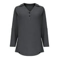 thumbnail image 4 of Top marrón,Blusa informal de manga 3/4 para mujer, cuello redondo, estampado, mezcla de poliéster y elastano, corte holgado para estar en casa, sopatenor, 4 of 8
