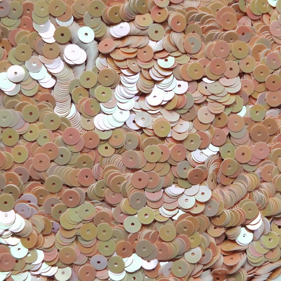 Tan Peach Sequins 6mm Opaque Rainbow Iris Made in USA