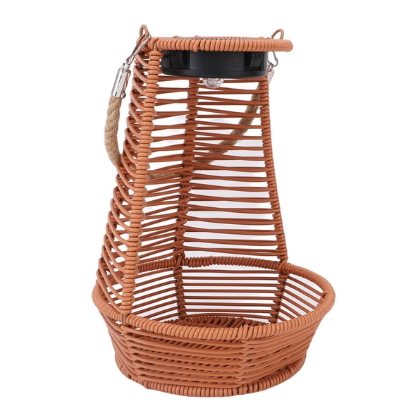 Kitchen & Dining Garden Solar Light, Efficient Charging Rattan Hanging Planter for Outdoor Brown