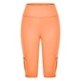 thumbnail image 7 of Orange Women's Yoga Shorts, Biker Shorts Women High Waisted Short Leggings Knee Length Womens Gym Workout Long Shorts,Women's Yoga Shorts XXL, 7 of 7