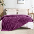 thumbnail image 6 of Whale Flotilla Fleece Twin Size Blanket for Bed 60x80 Inch, Super Plush and Soft 300GSM Blankets for All Season, Fluffy and Lightweight,Purple, 6 of 7