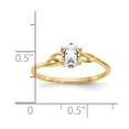 thumbnail image 2 of 14K Yellow Gold Ring Band with Stones (04) April Topaz (White) Oval White, 2 of 2