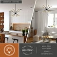 thumbnail image 3 of Ellis 12L Black and Brass Sputnik Mid-Century Modern Pendant Light, 3 of 13