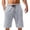 Light Gray, variant on Mens Shorts Knee Length Summer Lightweight Breathable Elastic Waist Straight Leg Loose Beach Shorts with Pockets