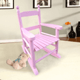 thumbnail image 2 of Tcbosik Small Rocking Chair Outdoor, Wooden Rocker with High Backrest, Ideal for Garden, Yard, Balcony, Patio, Light Pink, 2 of 9