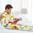 thumbnail image 6 of Lsque Heavy Equipment Pattern Long Sleeve Pajama Set for Men - Soft 2-Piece Sleepwear and Loungewear Set with Pockets, Comfy Nightwear-X-Large, 6 of 7