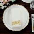 thumbnail image 5 of BalsaCircle 20 White Gold Metallic Wave Design Airlaid Paper Napkins Party Events Decorations Supplies, 5 of 8