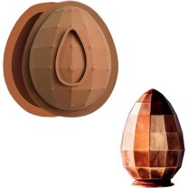 Silicone Egg Molds Chocolate Molds:2Pcs Easter Egg Mold,3D Breakable Easter Chocolate Molds,Non-Stick DIY Silicone Baking Mold,Egg Mold for Candy Cake Jelly (D)