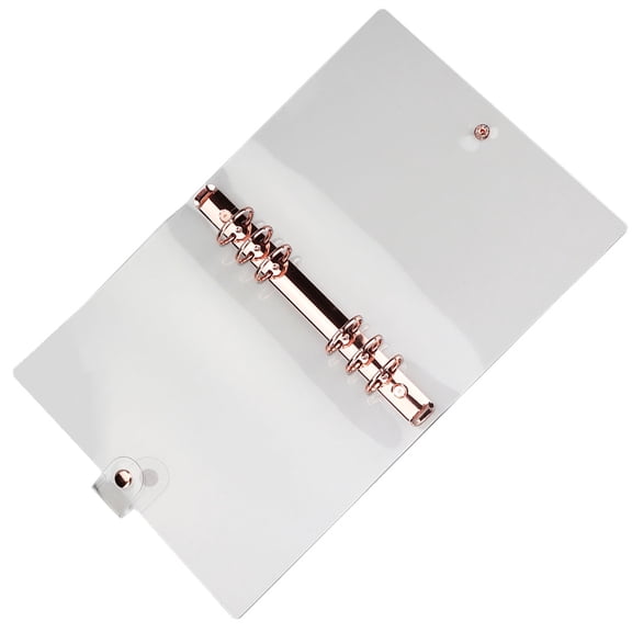 GETAJGHSD Portable Rose Plated Gold A5 Binder with Clear PVC Cover for Protection