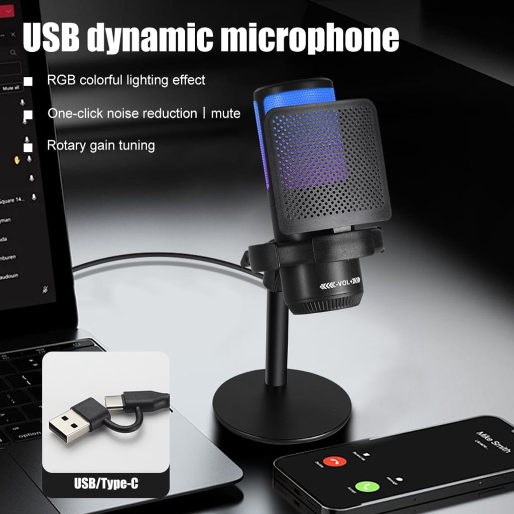 Professional USB Microphone Computer Condenser Microphone Suitable For Game Live Video Recording And Recording