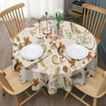 thumbnail image 3 of Fall Butterflies Squirrels Mushrooms Round Tablecloth 60" X 60",Wrinkle Wipeable Table Cloth for Kitchen Dining Room Picnic Patio Party, 3 of 6