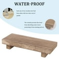 thumbnail image 4 of Small Wood Tray Pedestal Stand Farmhouse Bathroom Decor Decorative Wooden Riser Kitchen Soap Dish Holder for Vanity, Counter, Sink, Brown, 4 of 5