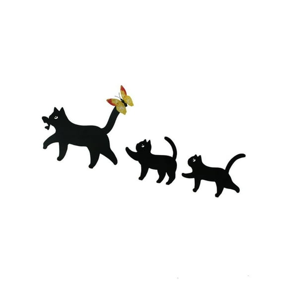 AOOOWER 3PCS Black Cats Stakes Rustproof Metal Iron Wall Art Decors Garden Accessories For Outdoor Yard Lawns And Flower Bed