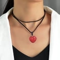 thumbnail image 3 of FNGZ Hangs Clearance Heart Pendant Crystal Stone Peach Heart Pendant Women's Necklace Natural Rough Stone Love Pendant, 3 of 4