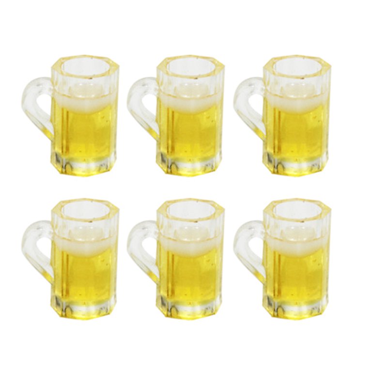 Ounona 20pcs Simulation Beer Glasses Mini Scene Bottles Beer Mug Models Drinking Cup Miniatures for Decoration, Kids Unisex, Size: One Size