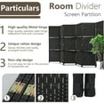 thumbnail image 5 of FDW 6 Panel Room Divider Wooden Portable Partition Screen Wood with Removable Storage Shelves Color, Black, 5 of 7