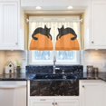 thumbnail image 5 of Yayeee Kitchen Curtains Tier Pair Light Filtering 27"x24" Rod Pocket Short Cafe Window Panel, Sleeping Black Cat, 5 of 7