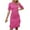 Hot Pink, variant on Inleife Womens Summer Dresses Fashion Casual Women's Solid Short Sleeve Round-Neck Irregularity Flounce Dress