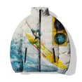 thumbnail image 3 of Abrigo de invierno para hombre, chaqueta de algodón con estampado de puesta de sol en la playa y cocoteros, chaqueta de estilo holgado a la moda, ropa para hombre, chaquetas, abrigos, 3 of 5