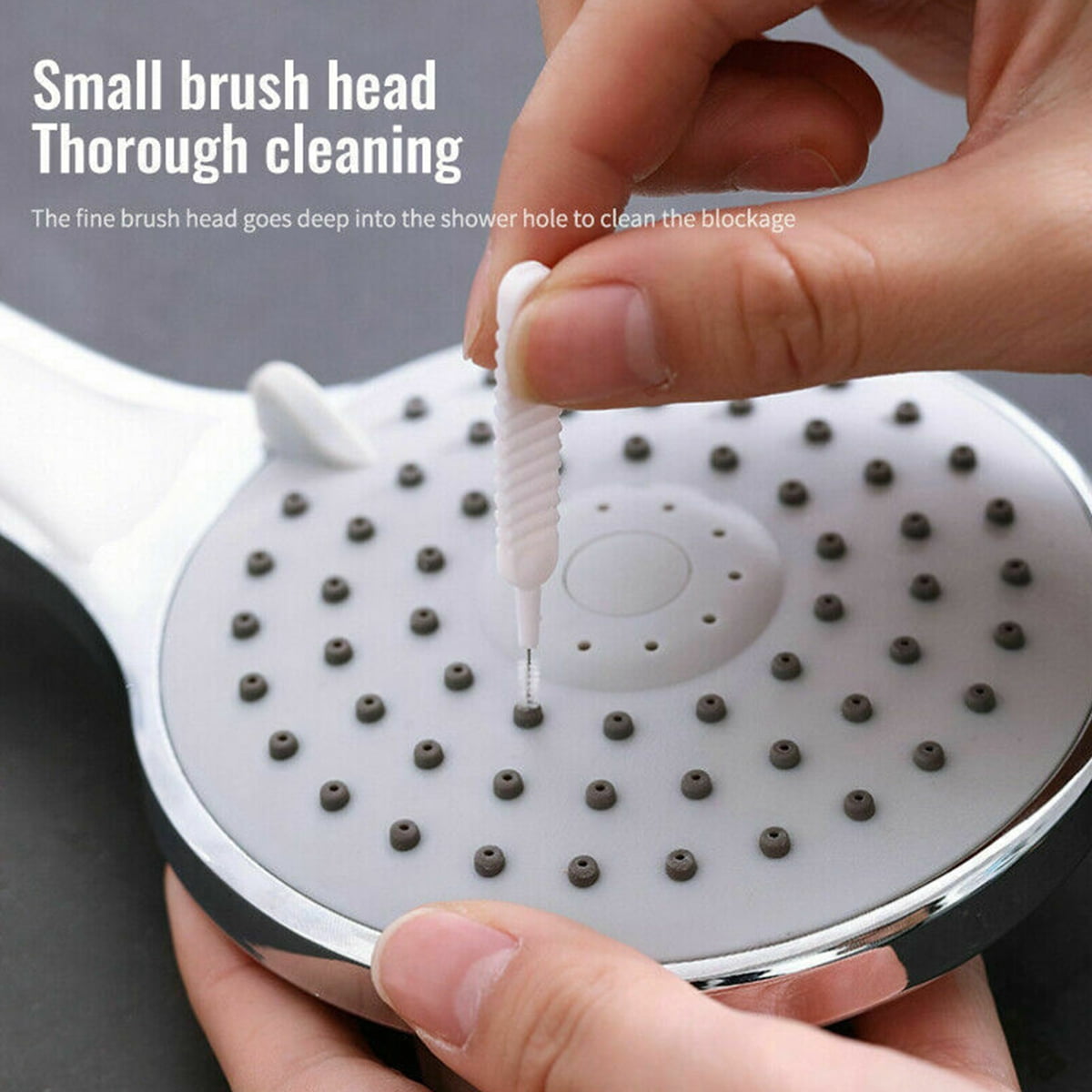 Austok 10pcs Shower Head Cleaning Brush Nylon Small Hole Cleaner Reusable  Anti-Clogging Brush Cleaner Tool for Shower Nozzle Holes Mobile Phone Holes-White  