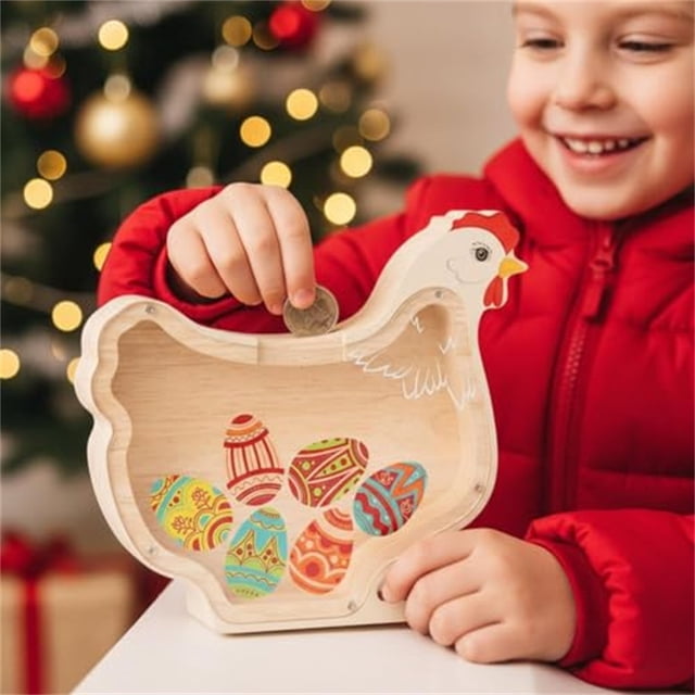 Dvkptbk Children's Wooden chickens Box Desktop Decoration Easter Wooden Box easter decorations