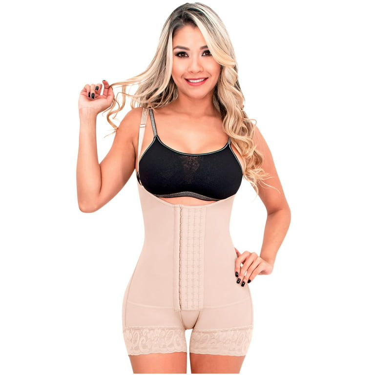 Fajas Colombianas Reductoras Levanta Cola Full Body Shaper BBL Post –  Surgery (Beige, XSmall) at  Women's Clothing store