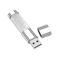 thumbnail image 1 of Crystal Diamond Usb Flash Drive 2.0 64GB Pendrive Cutomize Photo with LED light Stick Usb disk Memoria Stick Exquisite gift silver 32GB, 1 of 6