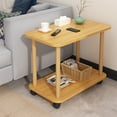 thumbnail image 5 of Yedigre 360 Degree Swivel Solid Wood Legs Easy Assembly Side Table 2 Tier Open Shelf Sofa Small Tea Table, 5 of 7