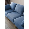 thumbnail image 6 of 93"L-shaped Sectional Sofa with Removable Ottoman Footrest and Metal Legs, Modern Free Combination Modular Sofa Couch with Soft Backrest & Armrest & Thick Seats Cushion for Living Room, Blue, 6 of 9