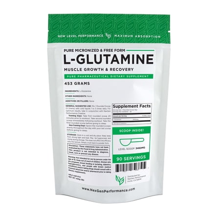 L-GLUTAMINE Powder 1lb (16oz) -Free Form -Fast Recovery -Muscle Growth -Pure